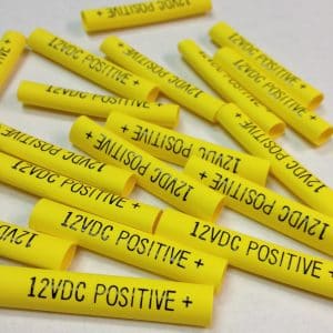 Hot stamp on yellow tubing